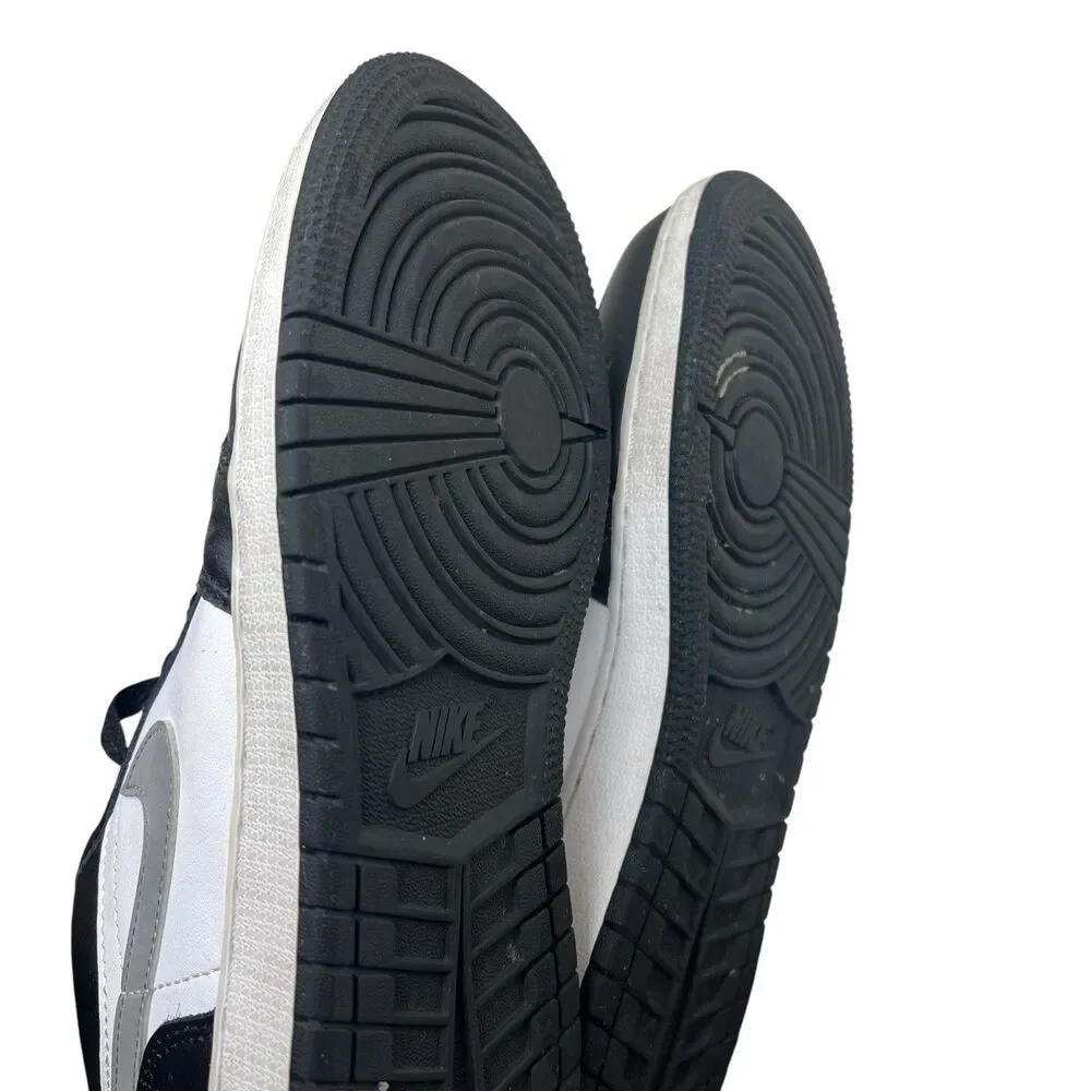 Nike Air Jordan 1 Low‎ GS Youth 6.5Y Black White Gray Leather 553560-040
